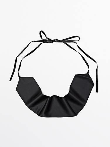 Zara 100% silk sash belt - Black
