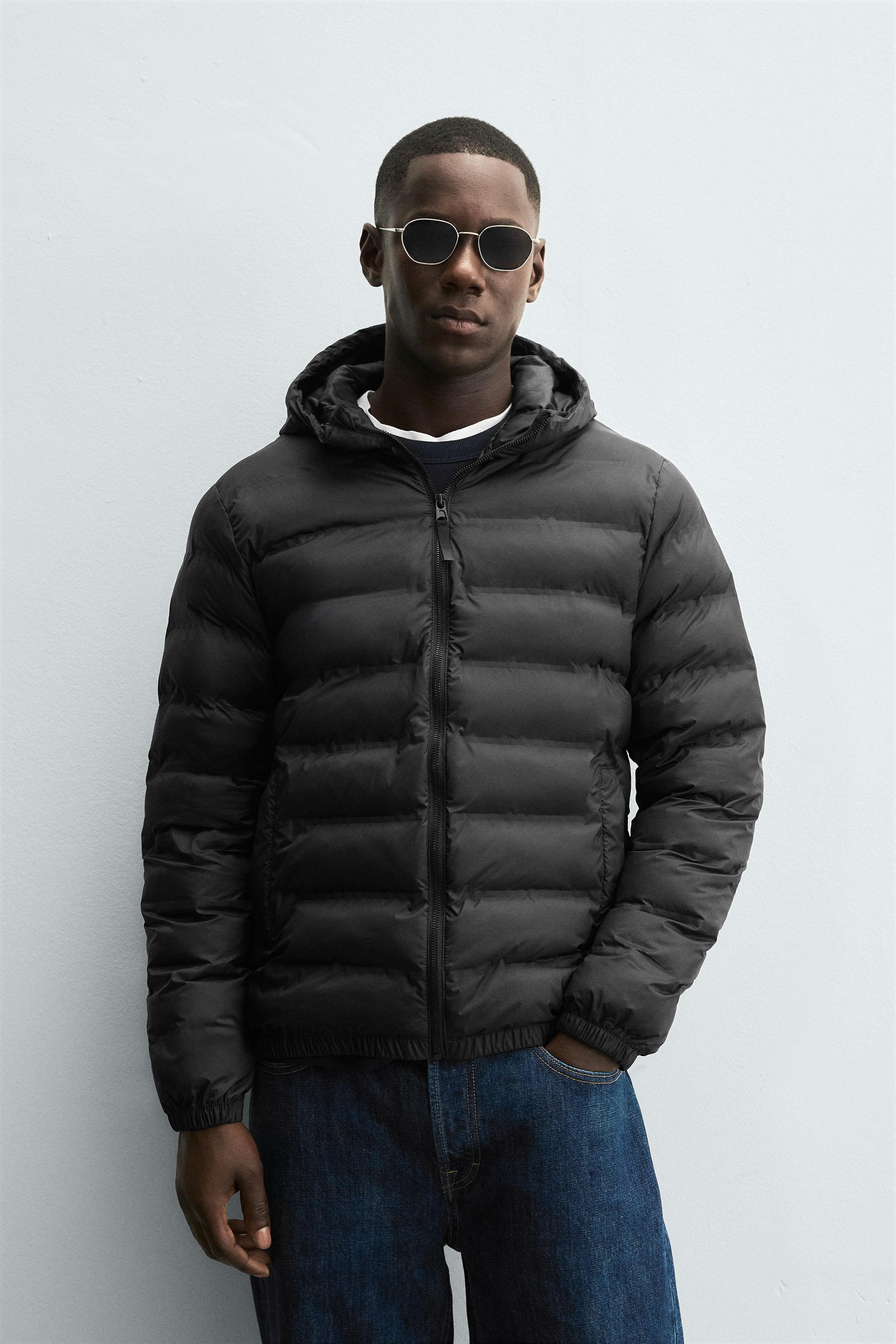 【新品】ZARA ウォーターレペレントテクニカルパーカ　 防寒　コート 撥水加工 取り外し可能テクニカルパーカ - ネイビーブルー