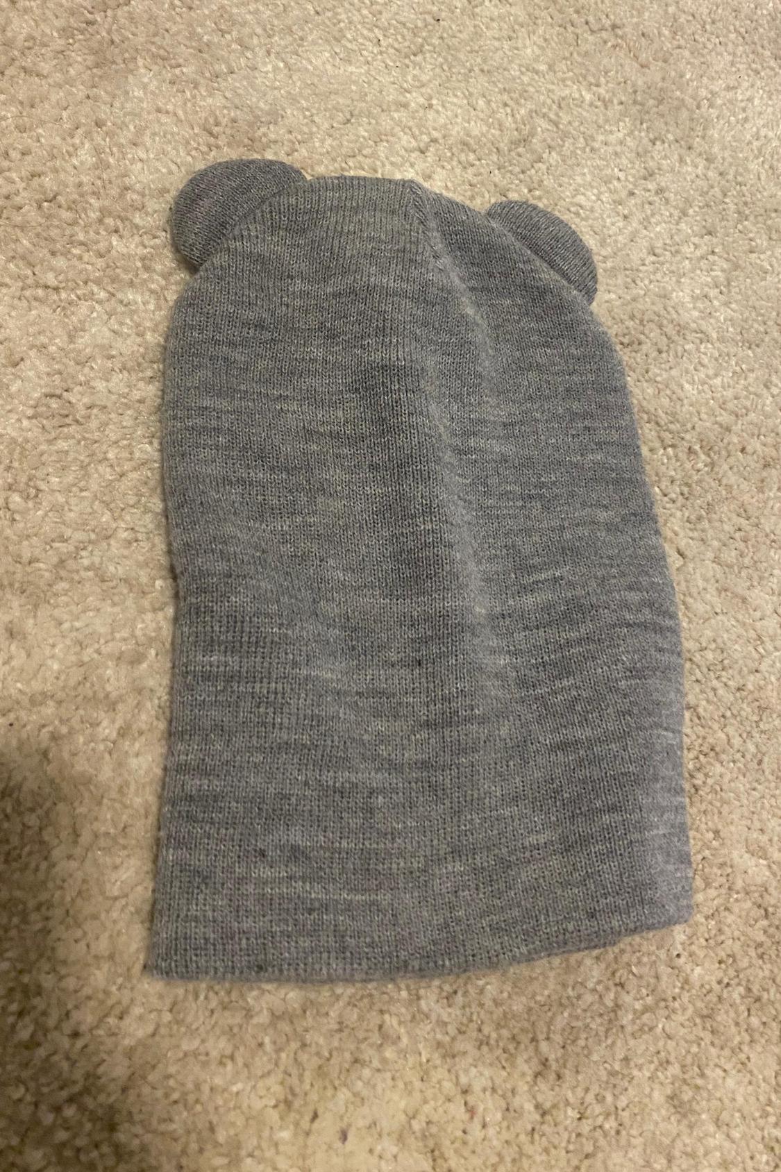 Grey hat with decorative ears
