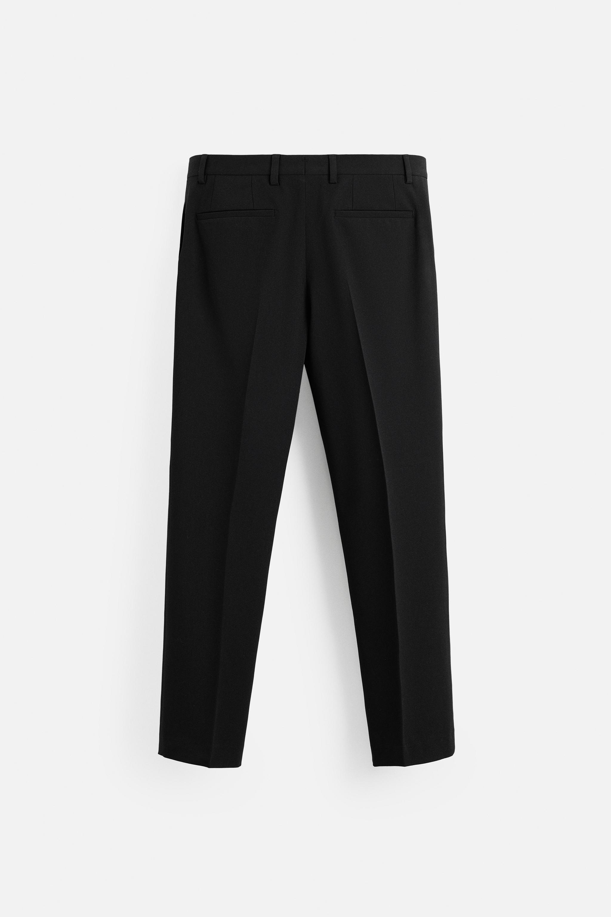 WOOL BLEND TUXEDO SUIT PANTS - Black | ZARA United States