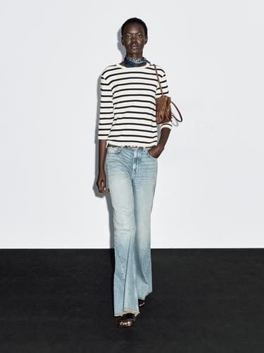Camiseta rayas 100% algodón - Crudo de Zara - Imagen 0