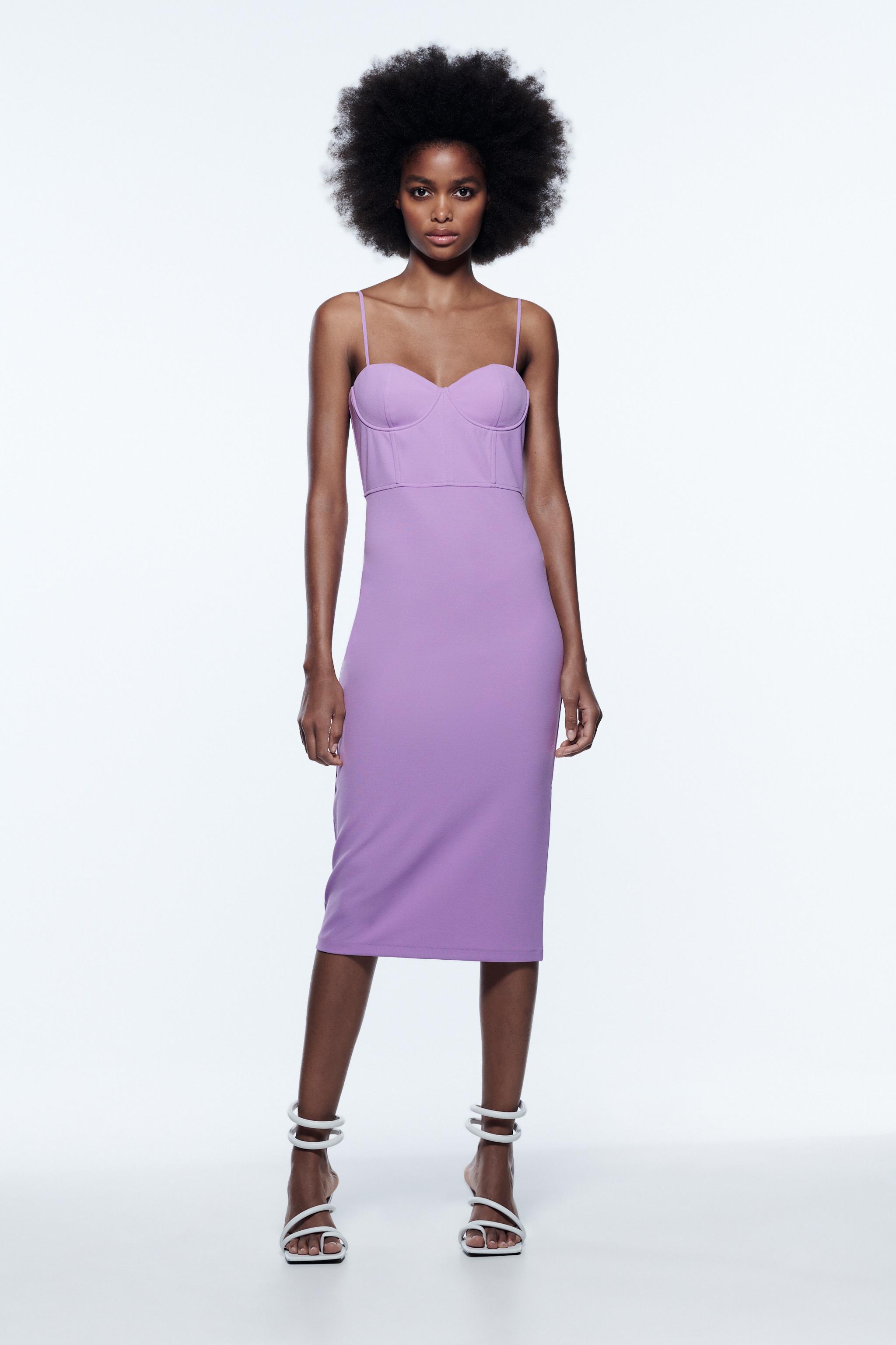 Zara Purple Lace Dress Lilac Going Out Dress Zara Purple Lace Dress Lilac Going Out Dress