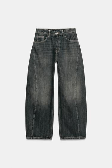 JEAN TRF BAGGY OVERSIZE COUTURES TAILLE NORMALE - Bleu / Gris de Zara