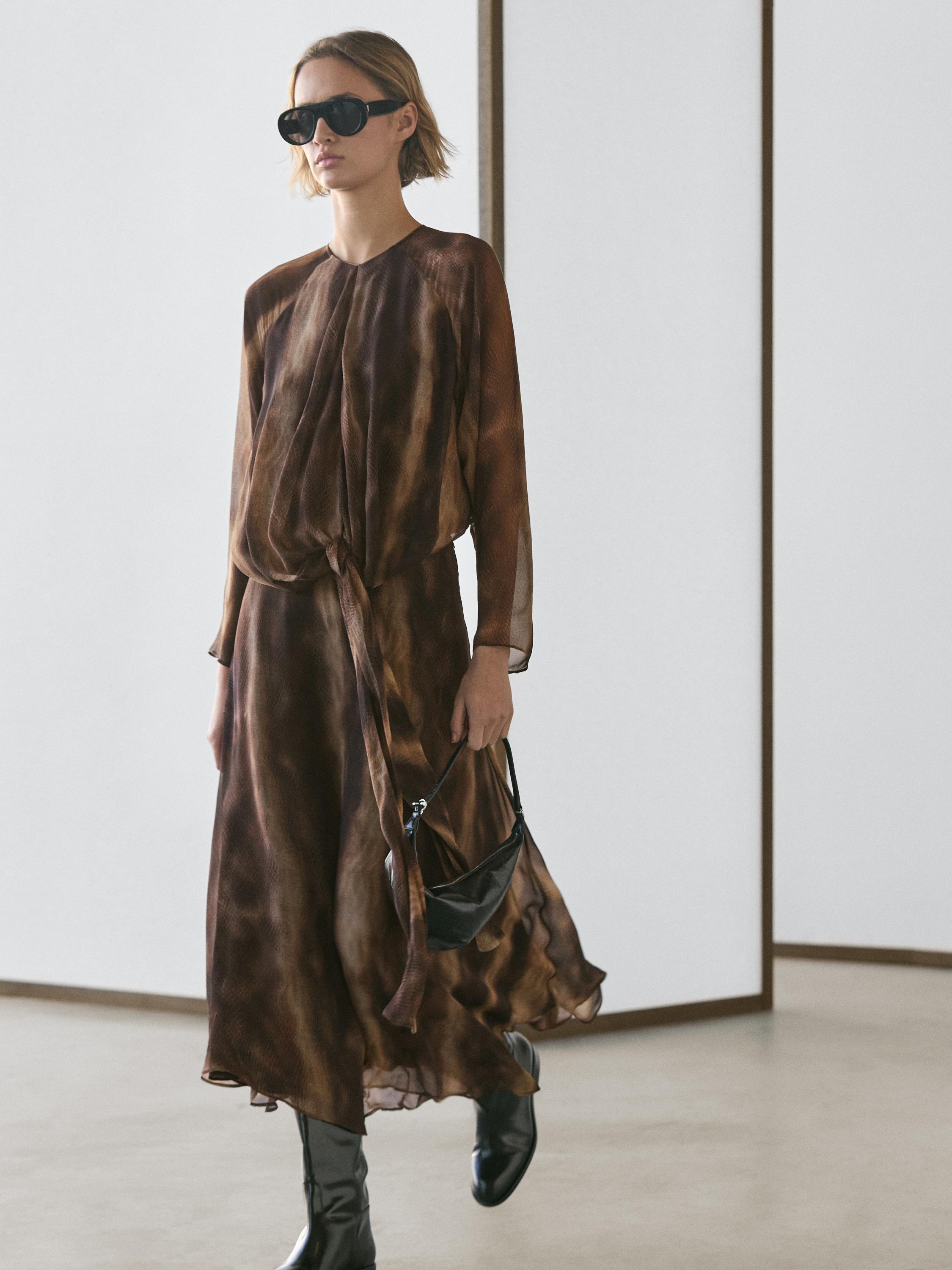 Flowing animal print dress