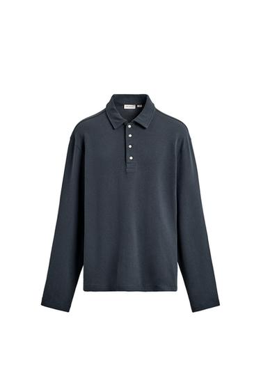 POLO ESTRUCTURA CEPILLADA ORIGINS - Azul / Gris de Zara