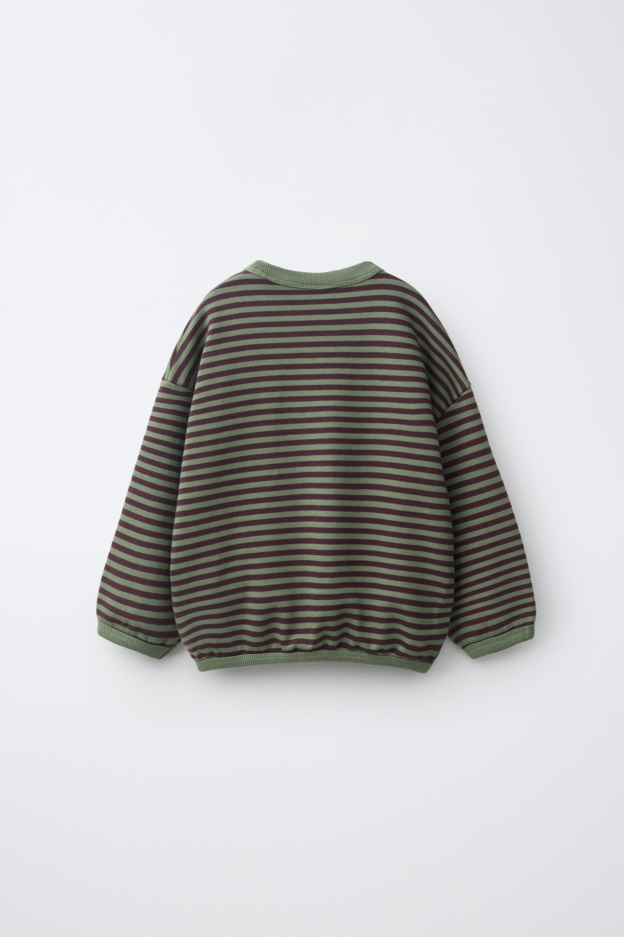 STRIPED PRINT SWEATSHIRT