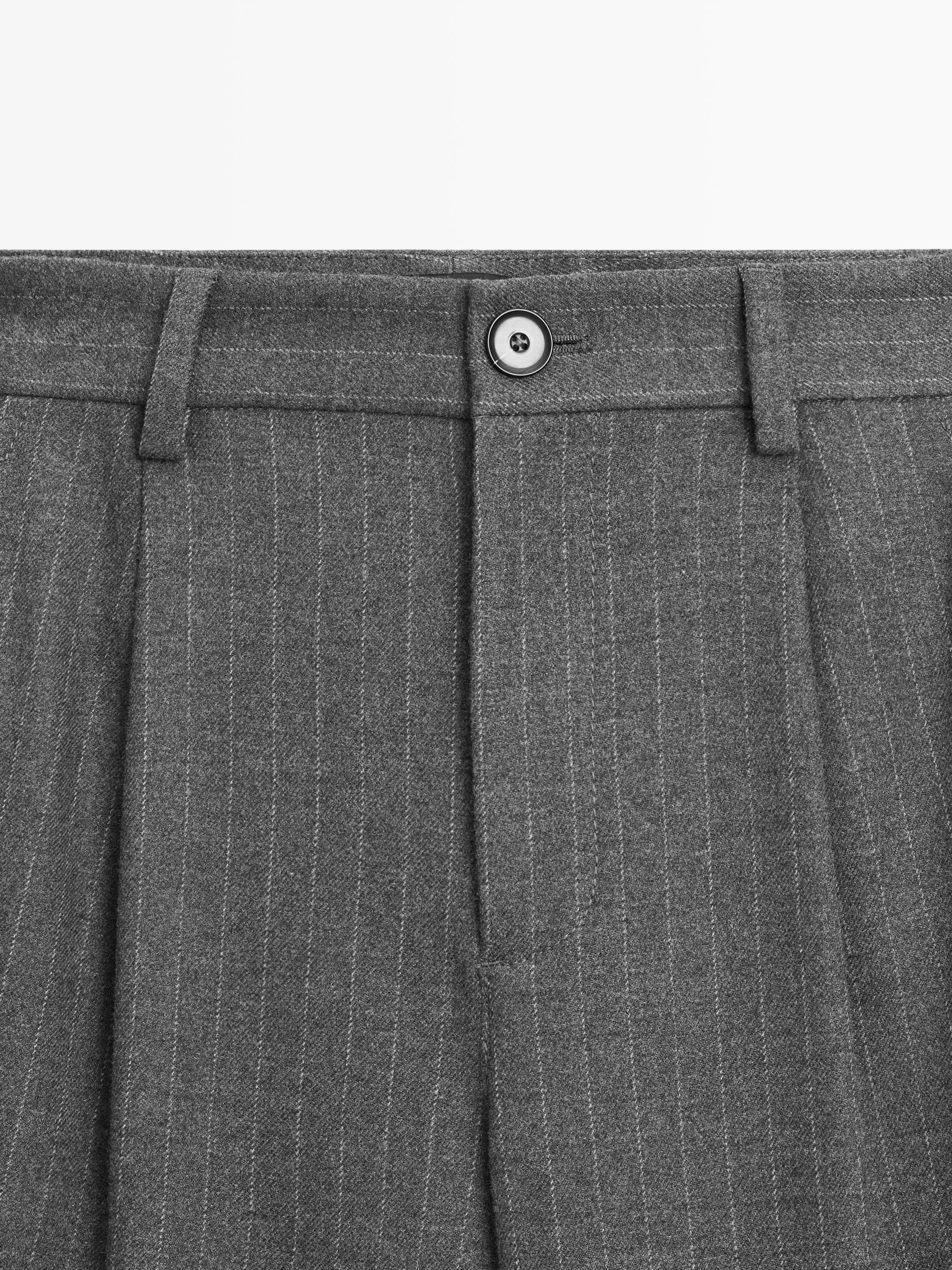 Pinstripe wide-leg trousers