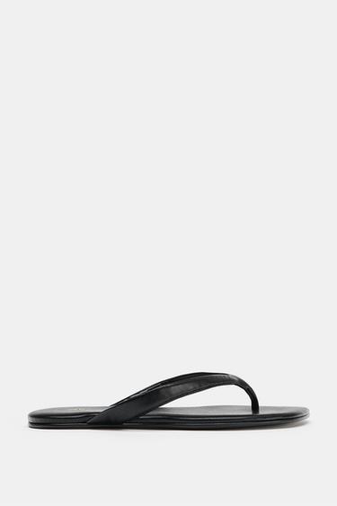FLAT STRAP SANDALS - Black by Zara