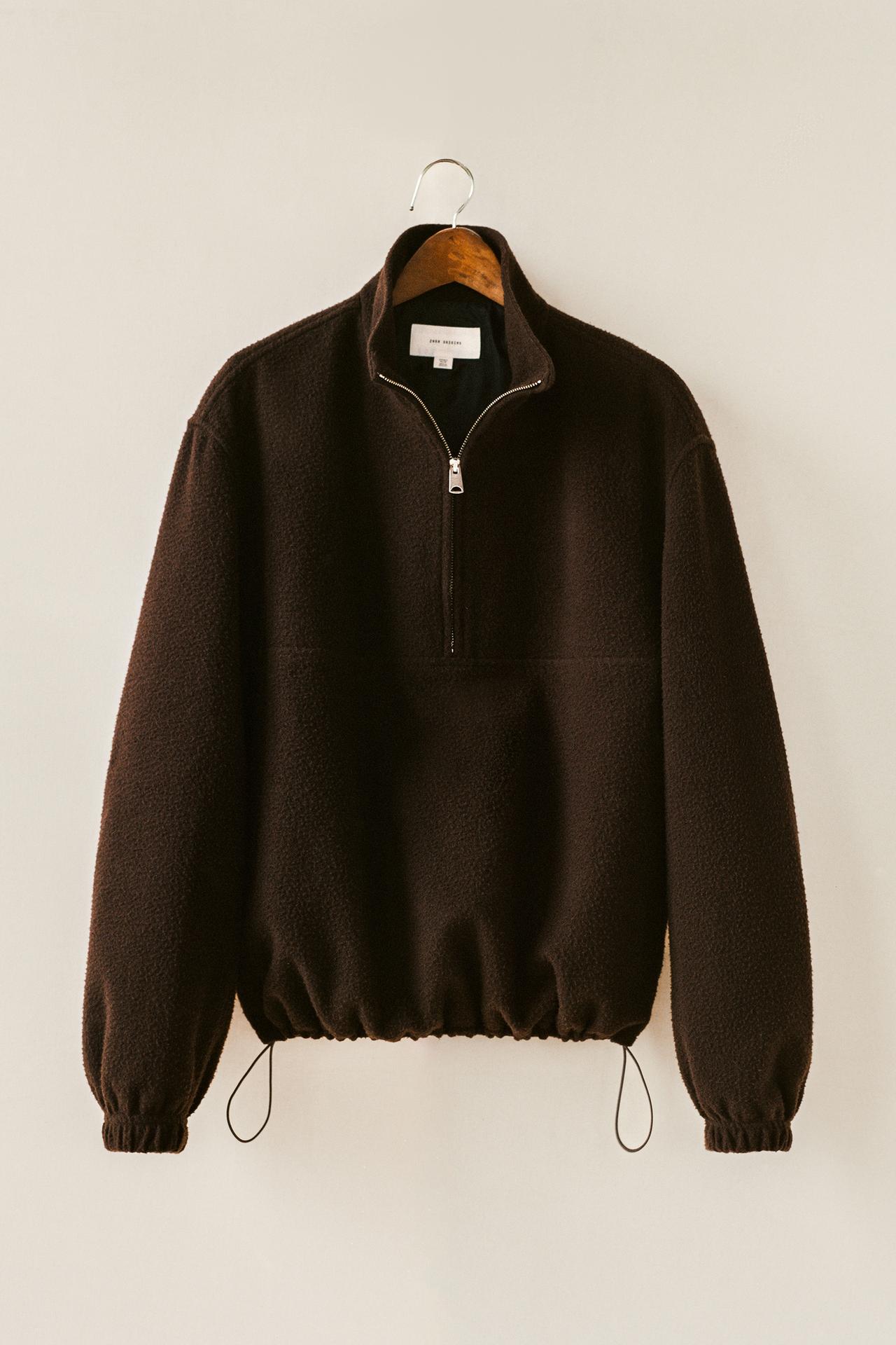 MANTECO® WOOL BLEND KANGAROO JACKET — Dark plum