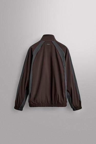COLOUR BLOCK TECHNICAL FOOTBALL JACKET - Burgundy by Zara - Image 8