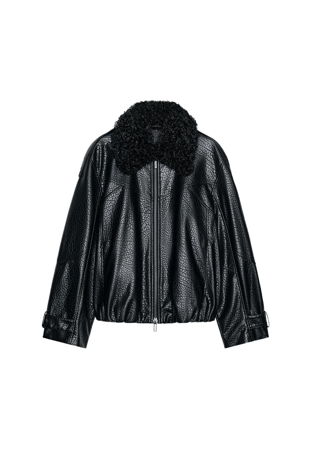 FAUX LEATHER BOMBER JACKET ZW COLLECTION - image 3