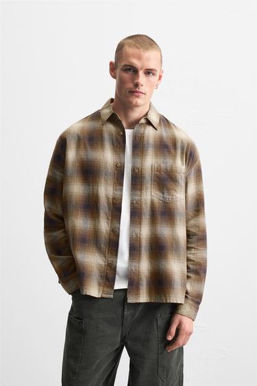 FADED CHECK SHIRT - Brown by Zara