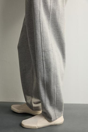 PANTALON DE SURVÊTEMENT BALLOON FIT BASIQUE - Gris chiné de Zara
