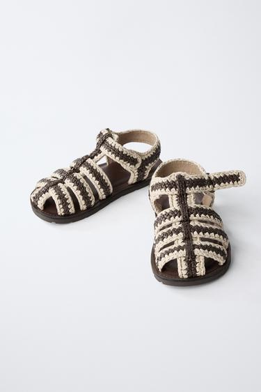 SANDALES STYLE PLAGE CROCHET - Marron de Zara - Image 2