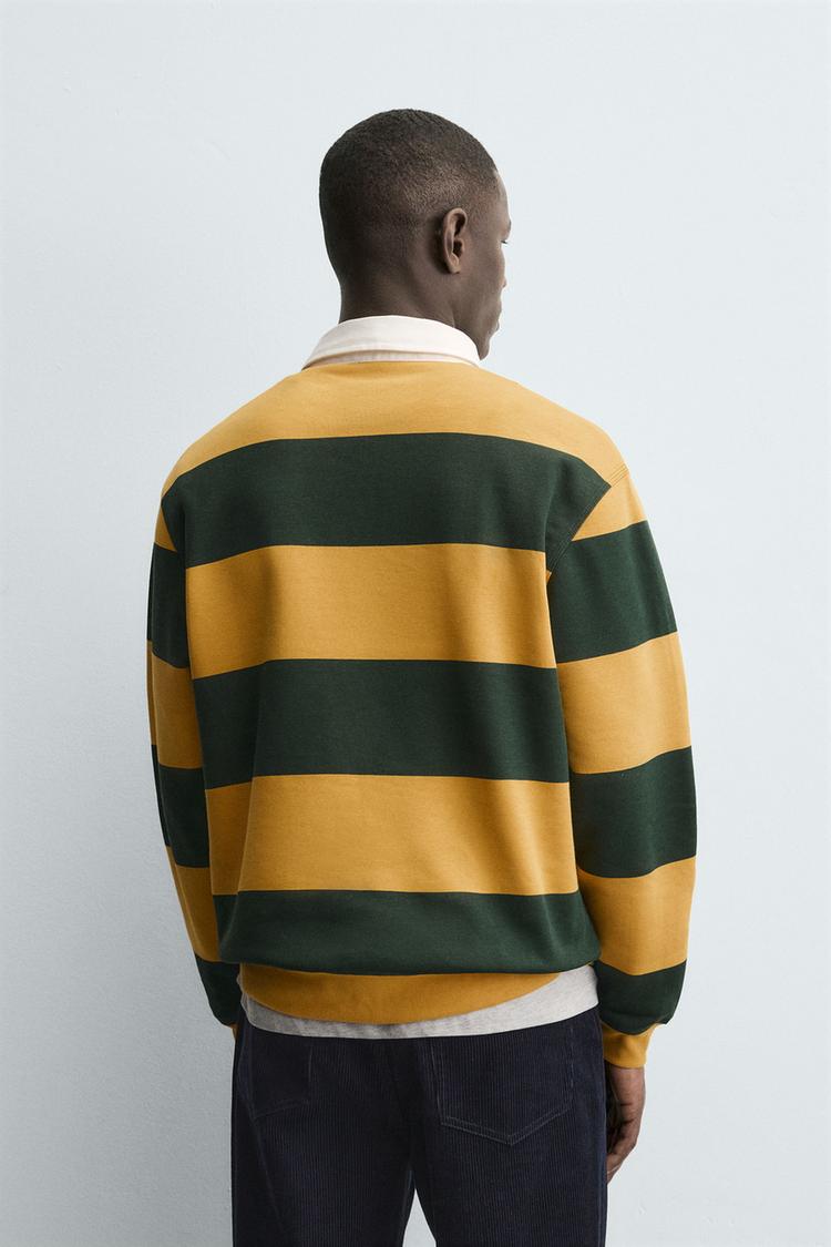 CONTRAST COLLAR POLO SWEATSHIRT