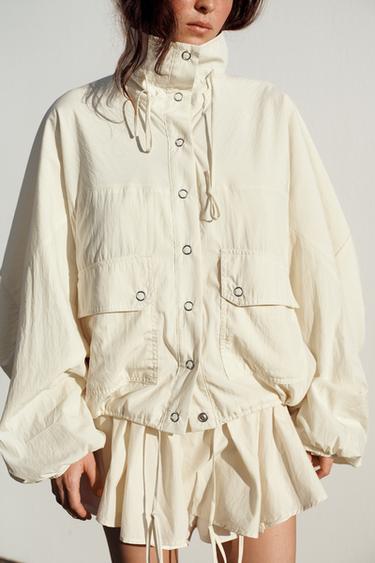NYLON JACKET WITH POCKETS - Beige by Zara