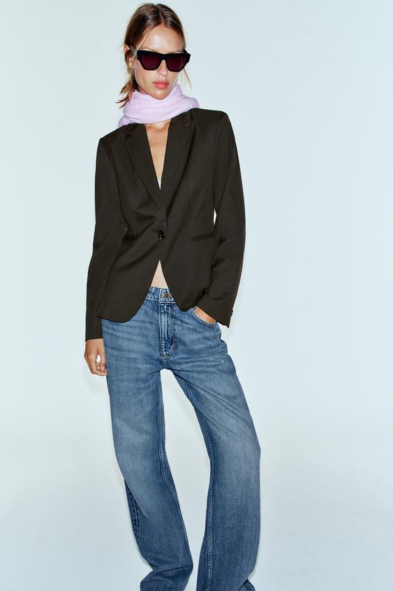 TAILORED BLAZER WITH SHOULDER PADS - Brown by Zara - Image 0