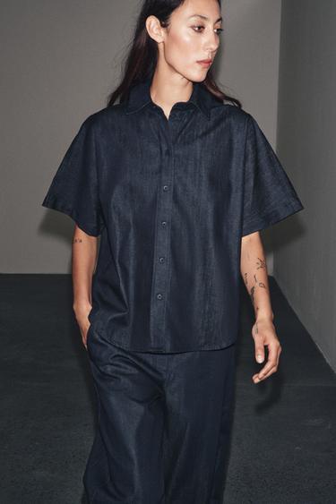 CHEMISE EN JEAN ZW COLLECTION - Bleu de Zara - Image 2