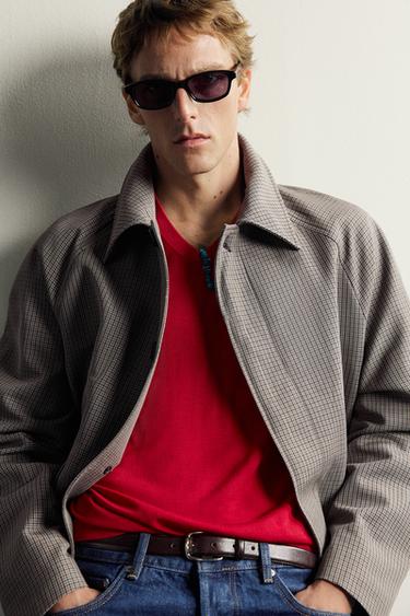 TRENCH CUADROS AARON LEVINE X ZARA - tostado de Zara