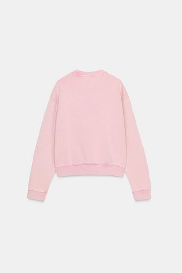 FADED SLOGAN SWEATSHIRT - Pastel pink by Zara - Image 6