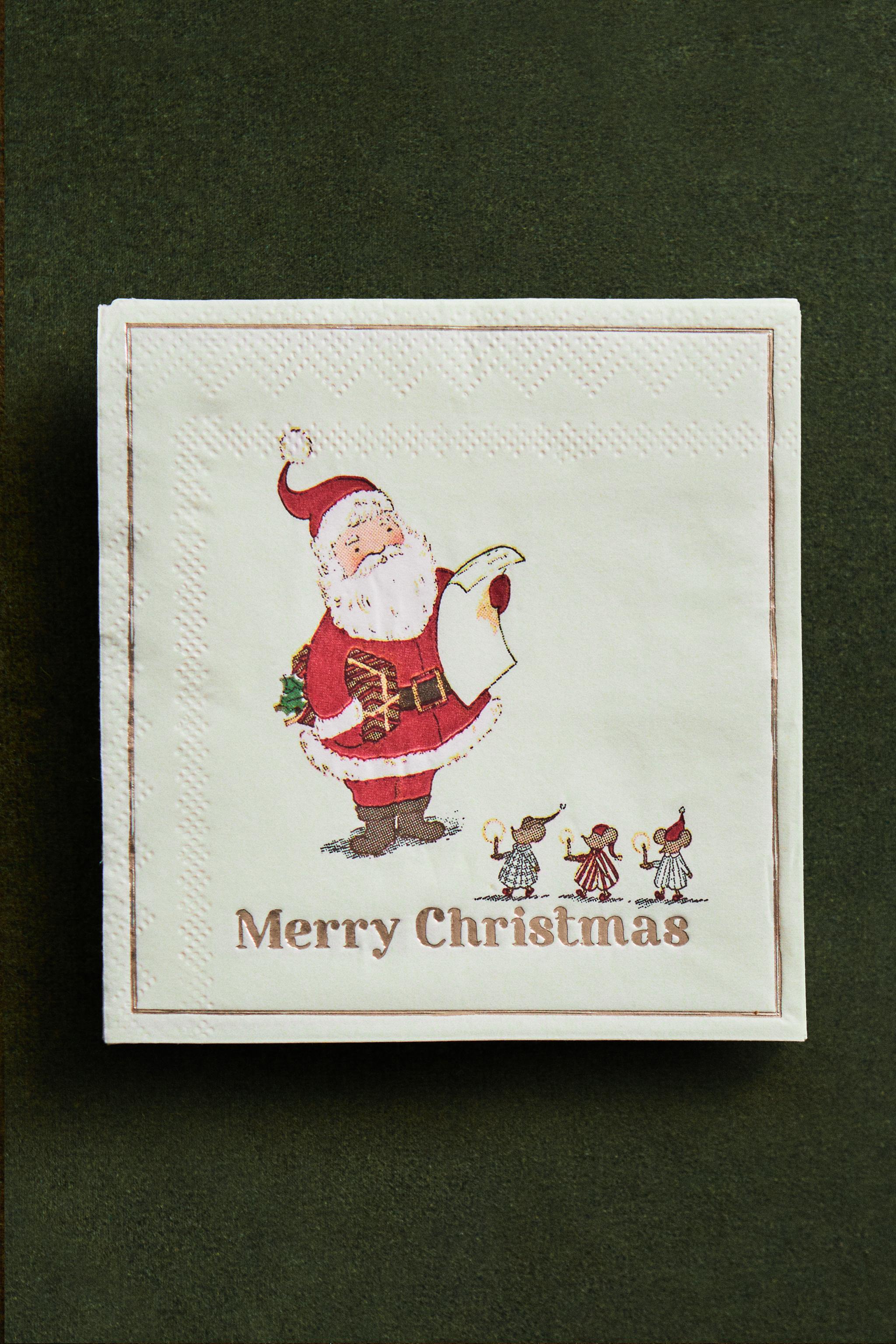 SET OF CHILDREN'S SANTA CLAUS PAPER NAPKINS (SET OF 20)