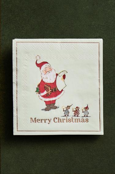 PAPIER-SERVIETTEN FÜR KINDER WEIHNACHTSMANN (20ER-PACK) - Bunt von Zara