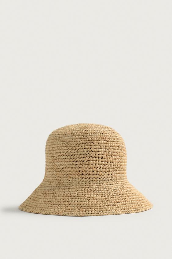 SOMBRERO BUCKET RAFIA - Beige claro de Zara - Imagen 0