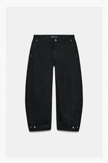 Z1975 BALLOON FIT MID-WAIST JEANS - Black by Zara