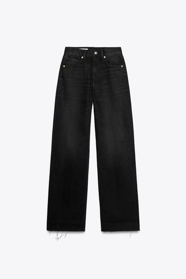 TRF WIDE-LEG HIGH-WAIST FULL-LENGTH JEANS - Black by Zara - Image 0