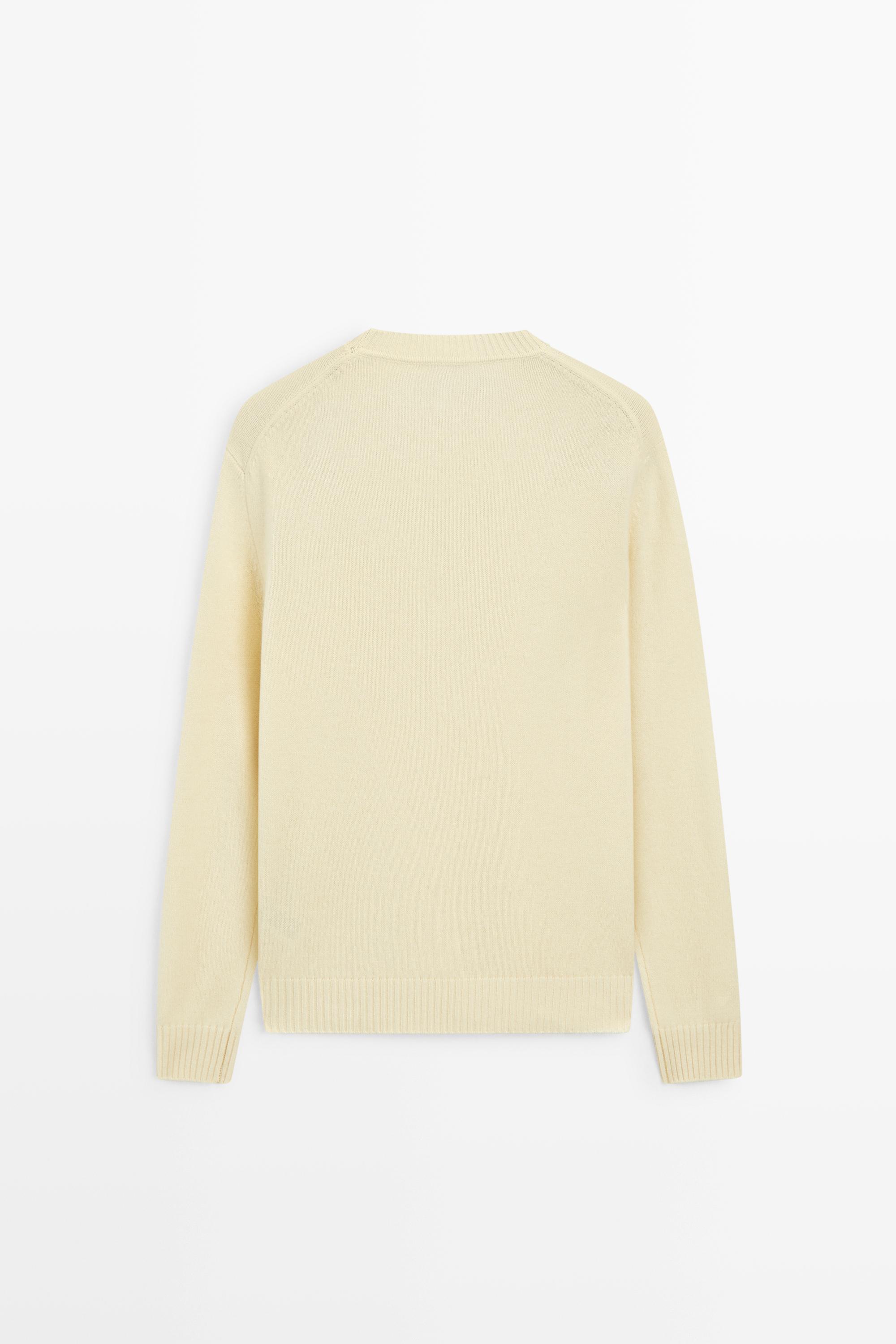 Pull en maille à col rond cachemire