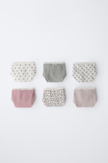 Zara 6-14 YEARS / SIX-PACK OF TINY FLORAL UNDERWEAR - Pink
