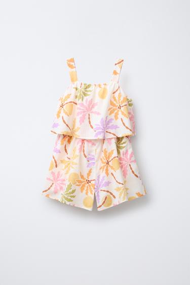PALM TREE PRINT PLAYSUIT - Multicoloured by Zara - Image 0