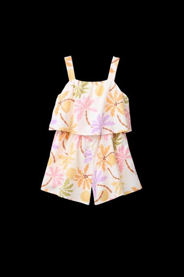 PALM TREE PRINT PLAYSUIT - Multicoloured by Zara - Image 0