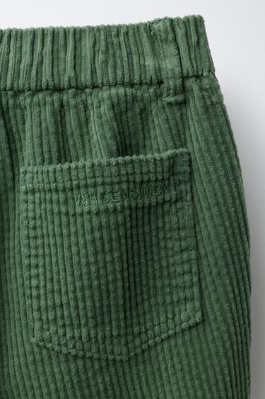 PANTALON DROIT EN VELOURS CÔTELÉ BENSIMON ® X ZARA - Vert de Zara - Image 3