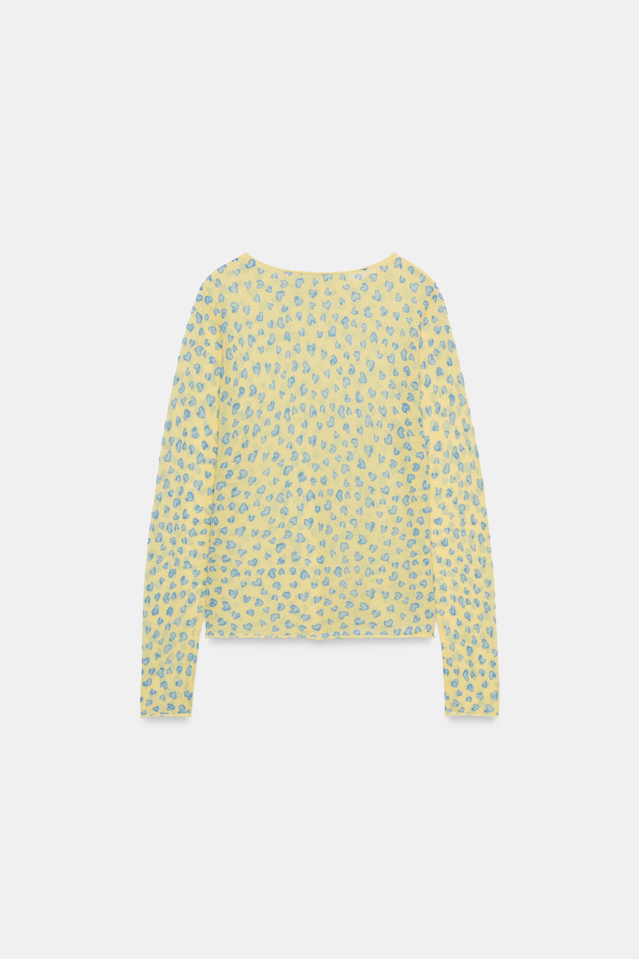 SHEER HEART KNIT TOP