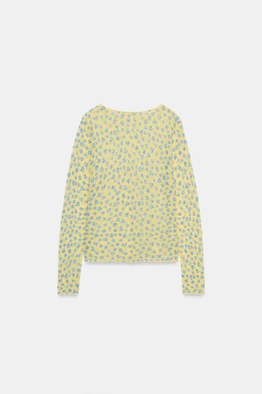 SEMI-SHEER KNIT TOP WITH HEARTS - only one by Zara - Image 4