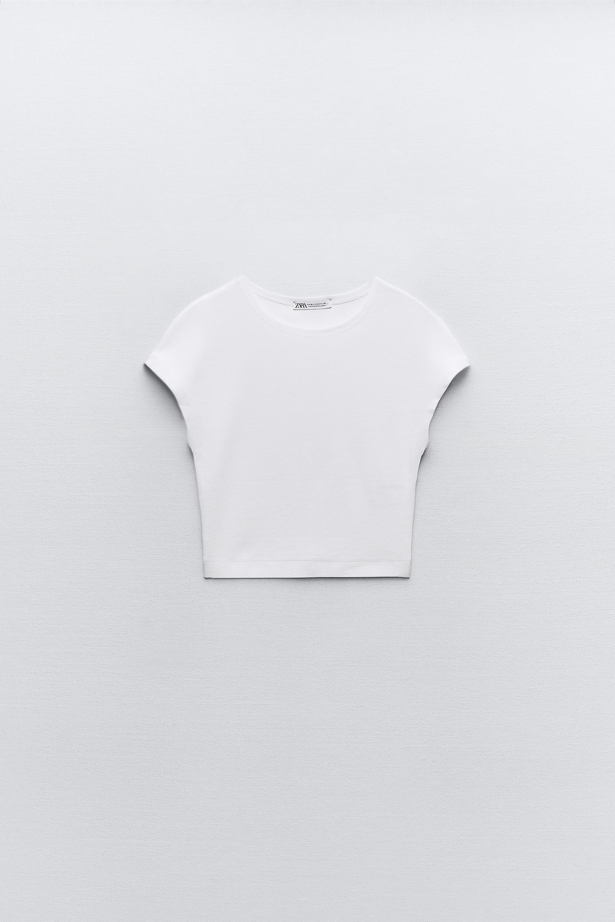 COTTON AND MODAL CROP TOP - White
