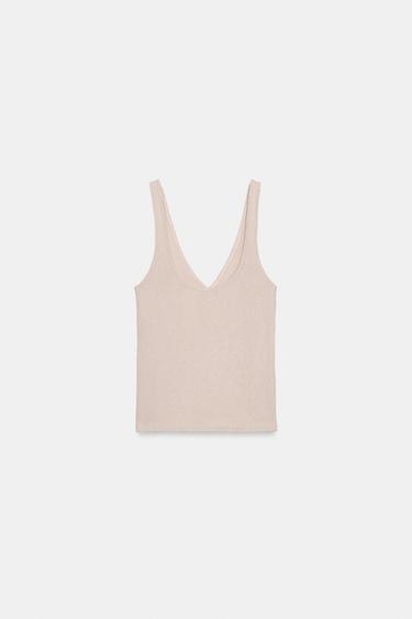 TOP CANALÉ ENCAJE - rosa claro de Zara