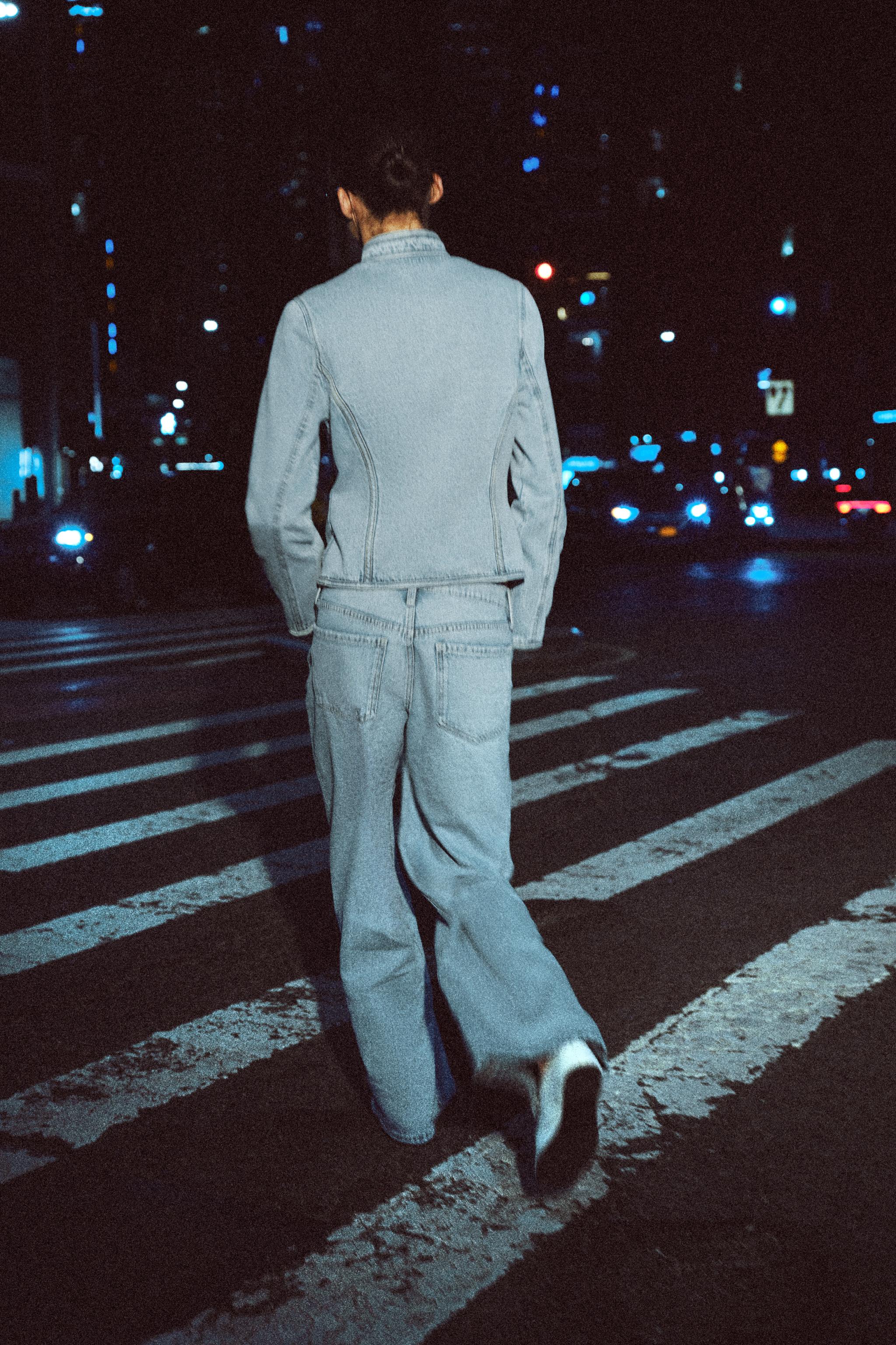 ZW COLLECTION FITTED BUTTON DENIM JACKET