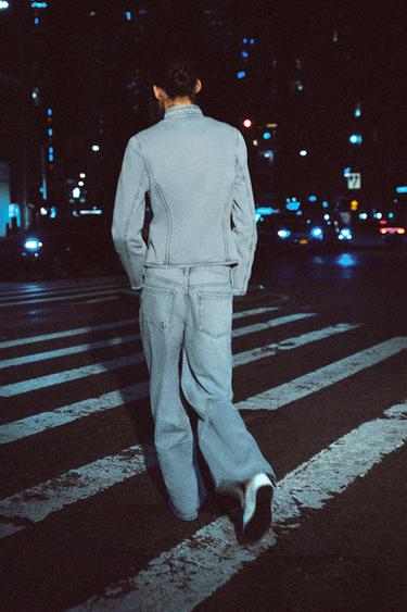 VESTE EN JEAN AJUSTÉE BOUTONS ZW COLLECTION - Bleu clair de Zara - Image 3