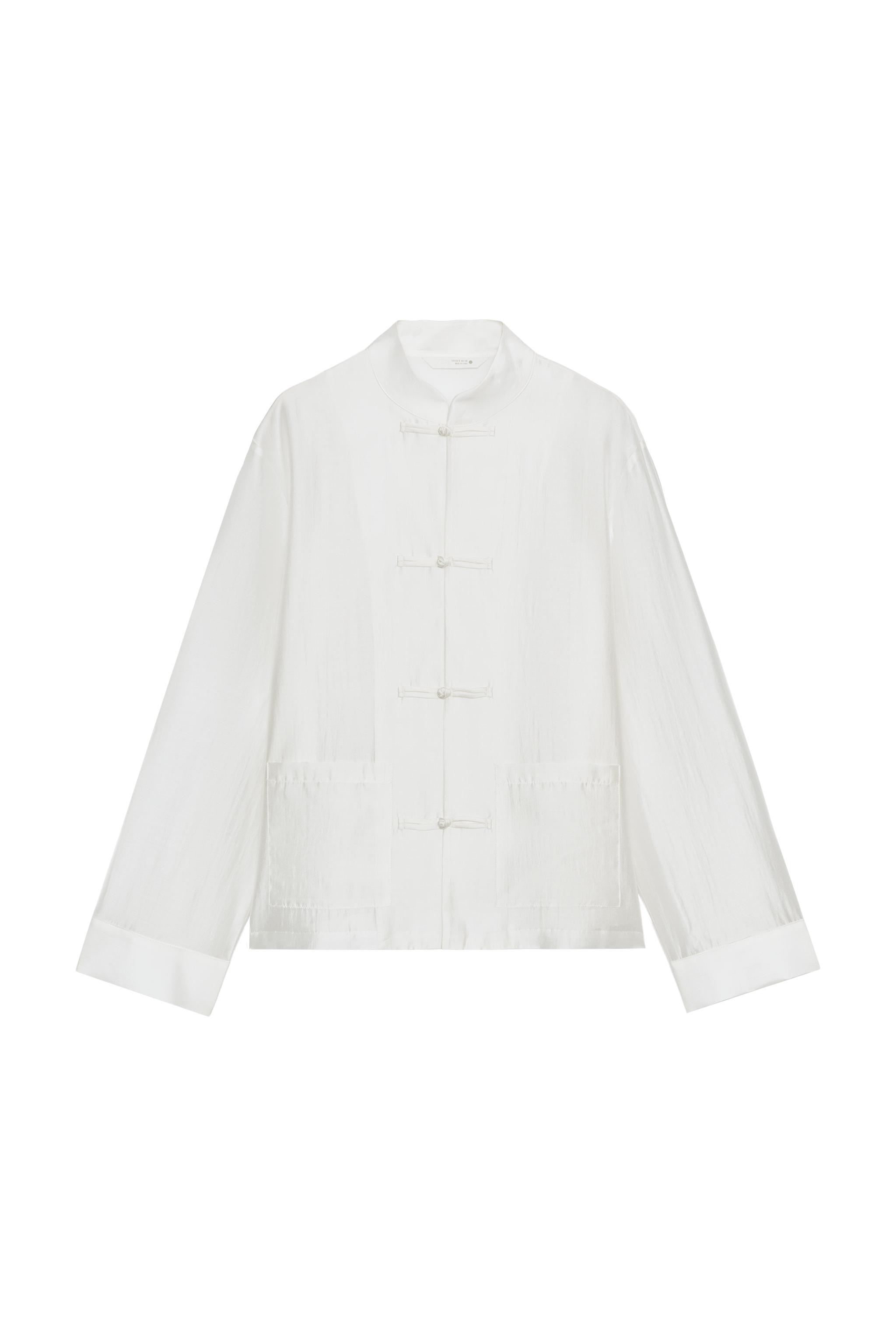 SATIN EFFECT FROG CLASP SHIRT ZW COLLECTION - White | ZARA Canada