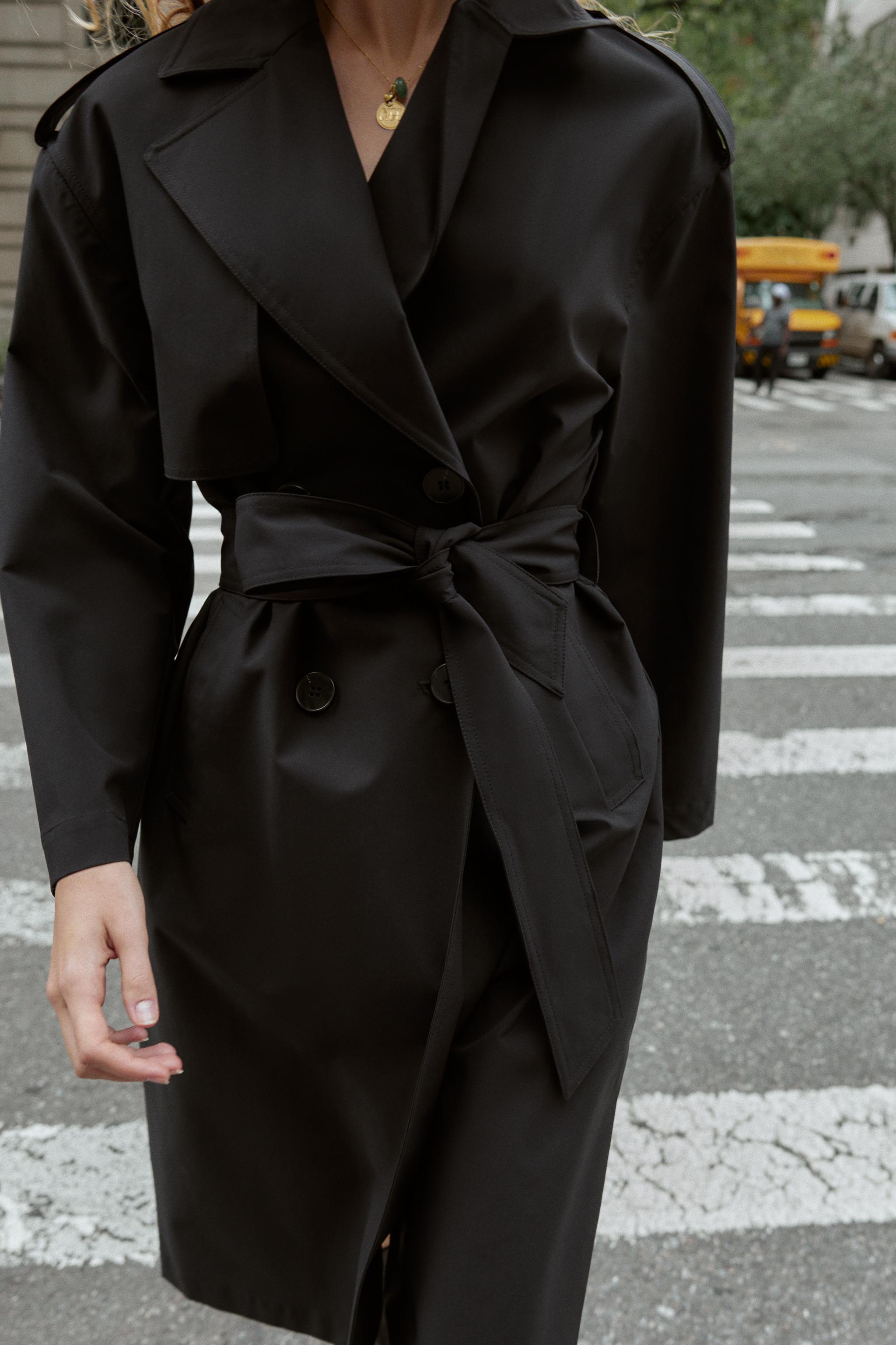 ZARA　新品　ウォーター　レペレント　トレンチコート　コート　ロングコート ベルト付きロングトレンチコート WINDPROOF WATER REPELLENT