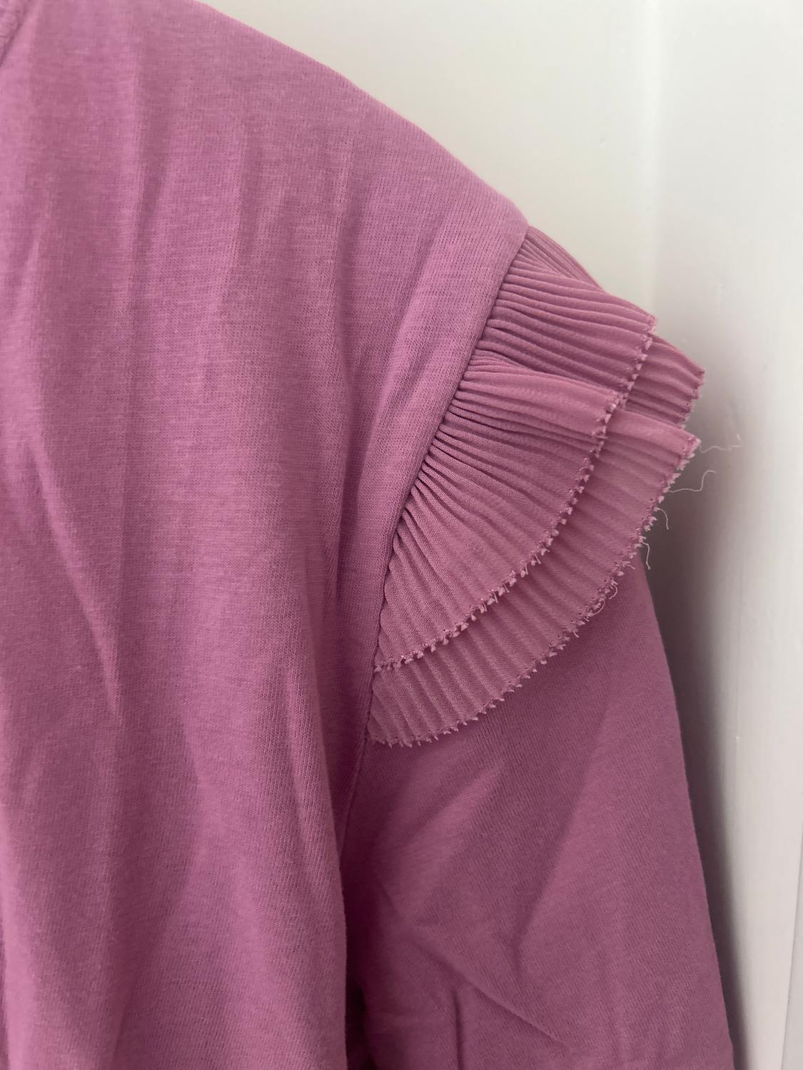 T-SHIRT WITH PLEATED RUFFLE TRIMS - Image 3