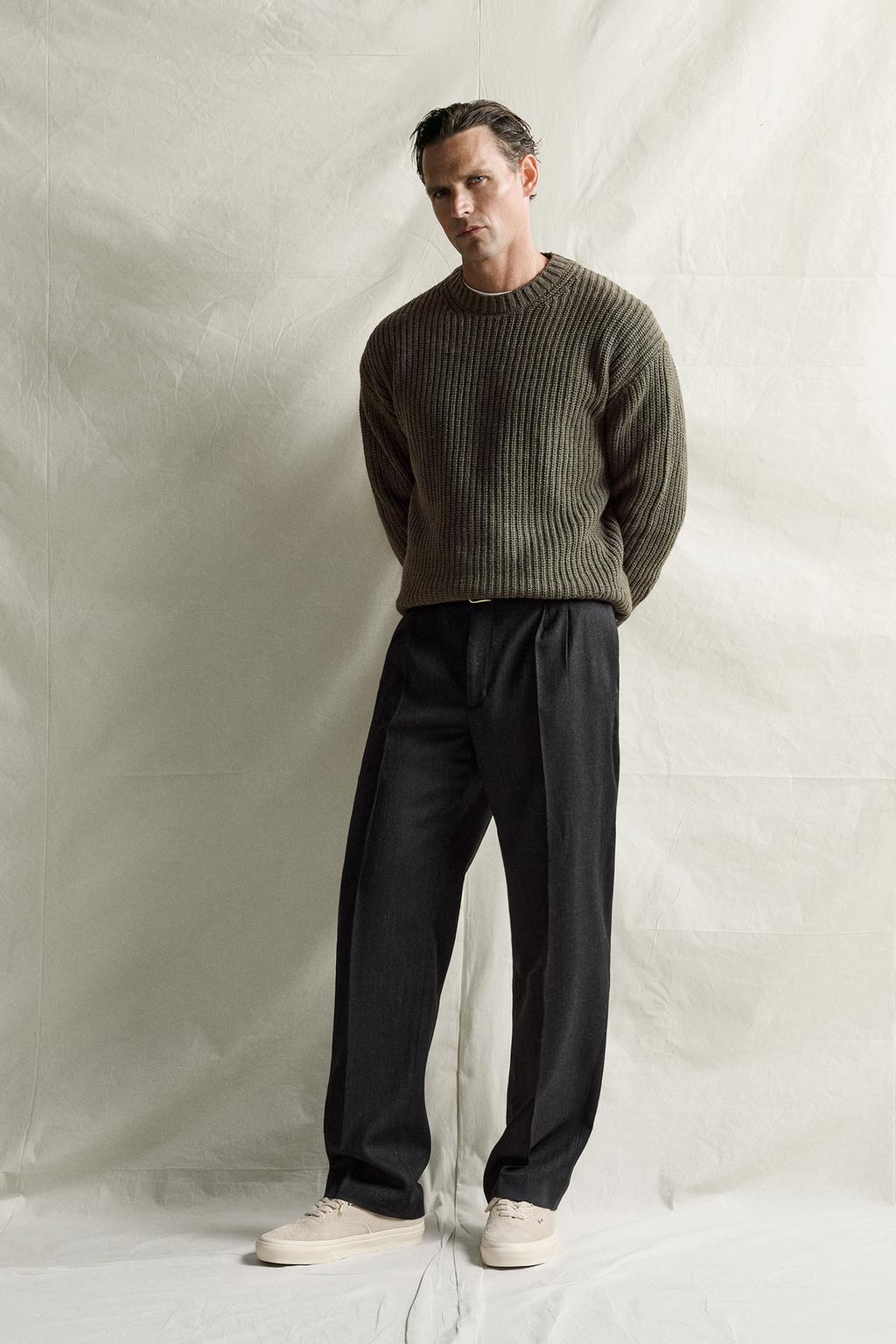 COTTON-WOOL BRIOCHE STITCH JUMPER
