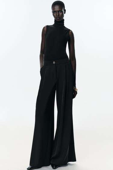 FLOWING PALAZZO TROUSERS - Black by Zara - Image 0