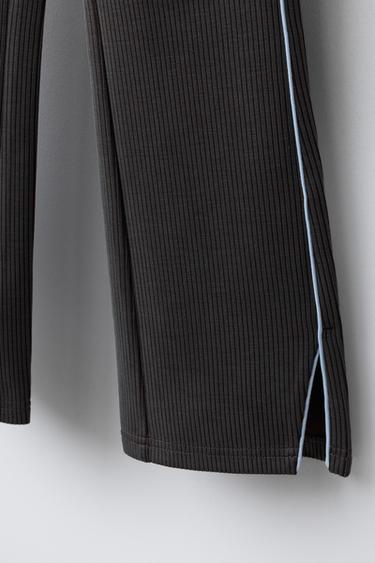 RIBBED FLARE TROUSERS WITH MODAL - Chocolate by Zara - Image 3