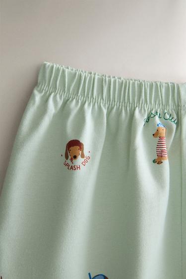 PYJAMA ENFANT CHIEN - Écru / Vert de Zara - Image 4