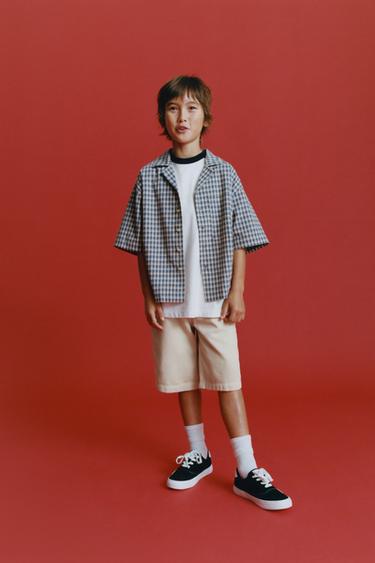 Zara RELAXED FIT SHORTS - taupe brown