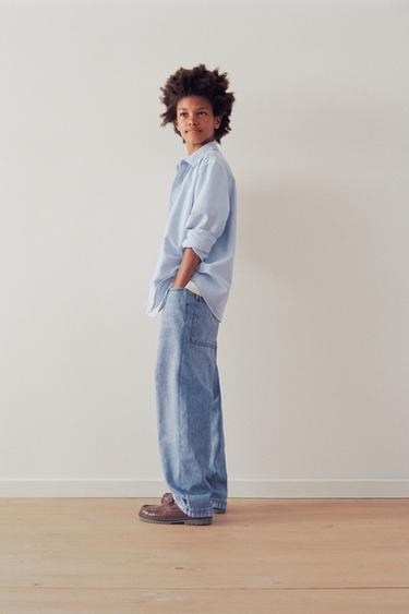 CAMISA OXFORD BÁSICA - Azul claro de Zara