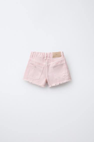 BERMUDA EN JEAN DÉCHIRÉ - Rose de Zara - Image 1